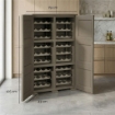 ARMADIO PORTABOTTIGLIE 72 BOTTIGLIE WENGÉ 79X43X125 CM CON ANTA LISCIA – CANTINETTA VERTICALE CHIUSA PER ZONA PRANZO E LIVING