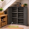 ARMADIO PORTABOTTIGLIE 72 BOTTIGLIE WENGÉ 79X43X125 CM CON ANTA LISCIA – CANTINETTA VERTICALE CHIUSA PER ZONA PRANZO E LIVING