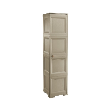 ARMADIO A COLONNA CON 4 RIPIANI E 1 ANTA LISCIA TOUPE DIMENSIONI 40X43X164H CM