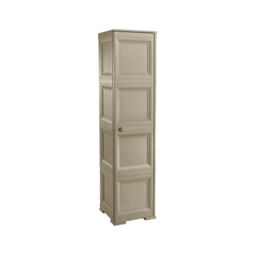 ARMADIO A COLONNA CON 4 RIPIANI E 1 ANTA LISCIA TOUPE DIMENSIONI 40X43X164H CM