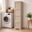 ARMADIO A COLONNA CON 4 RIPIANI E 1 ANTA LISCIA TOUPE DIMENSIONI 40X43X164H CM