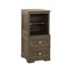 COMODINO 2 CASSETTI WENGÉ 40X43X85,5 CM CON MODULO APERTO E RIPIANO INTERMEDIO – MOBILE VERTICALE SALVASPAZIO PER CAMERA E ZONA LIVING