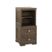 COMODINO 2 CASSETTI WENGÉ 40X43X85,5 CM CON MODULO APERTO E RIPIANO INTERMEDIO – MOBILE VERTICALE SALVASPAZIO PER CAMERA E ZONA LIVING