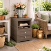 COMODINO 2 CASSETTI WENGÉ 40X43X85,5 CM CON MODULO APERTO E RIPIANO INTERMEDIO – MOBILE VERTICALE SALVASPAZIO PER CAMERA E ZONA LIVING