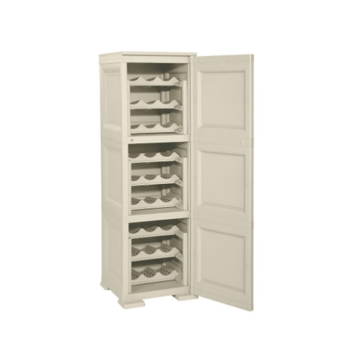 MOBILE PORTABOTTIGLIE 27 BOTTIGLIE ANGORA 40X43X125 CM – CANTINETTA VERTICALE SALVASPAZIO PER CUCINA E ZONA PRANZO