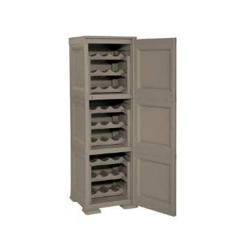 MOBILE PORTABOTTIGLIE 27 BOTTIGLIE WENGÉ 40X43X125 CM – CANTINETTA VERTICALE SALVASPAZIO PER SOGGIORNO E ZONA PRANZO