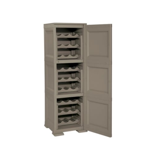 MOBILE PORTABOTTIGLIE 27 BOTTIGLIE WENGÉ 40X43X125 CM – CANTINETTA VERTICALE SALVASPAZIO PER SOGGIORNO E ZONA PRANZO