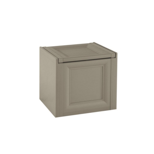 CASSAPANCA DA ESTERNO TAUPE 47X40X42 CM – BAULE COMPATTO PORTAOGGETTI PER VERANDA E SPAZI OUTDOOR