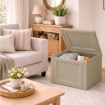 CASSAPANCA DA ESTERNO TAUPE 47X40X42 CM – BAULE COMPATTO PORTAOGGETTI PER VERANDA E SPAZI OUTDOOR