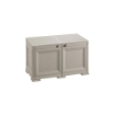ARMADIO BASSO TAUPE 79X43X46 CM CON ANTA EFFETTO LEGNO – MOBILE COMPATTO PER ZONA LIVING E ORGANIZZAZIONE SPAZI