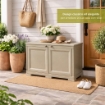 ARMADIO BASSO TAUPE 79X43X46 CM CON ANTA EFFETTO LEGNO – MOBILE COMPATTO PER ZONA LIVING E ORGANIZZAZIONE SPAZI