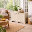 ARMADIO BASSO ANGORA 79X43X46 CM CON ANTA EFFETTO LEGNO – MOBILE COMPATTO PER ZONA LIVING E ORGANIZZAZIONE SPAZI