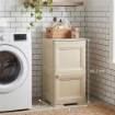 MOBILE MULTIUSO 1 ANTA ANGORA 40X43X85,5 CM CON 2 MODULI E TASCHE LATERALI – CONTENITORE VERTICALE SALVASPAZIO PER INGRESSO E ZONA LIVING