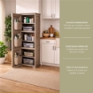 ARMADIO A COLONNA 40X43X125H CM MULTIUSO CON 3 MODULI, 3 TASCHE LATERALI E 1 ANTA LISCIA TAUPE 