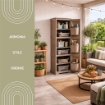 ARMADIO A COLONNA 40X43X125H CM MULTIUSO CON 3 MODULI, 3 TASCHE LATERALI E 1 ANTA LISCIA TAUPE 