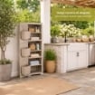 ARMADIO A COLONNA 40X43X125H CM MULTIUSO CON 3 MODULI, 3 TASCHE LATERALI E 1 ANTA LISCIA TAUPE 