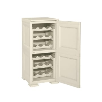 MOBILE PORTABOTTIGLIE 18 BOTTIGLIE ANGORA 40X43X85,5 CM – CANTINETTA COMPATTA SALVASPAZIO PER CUCINA E ZONA LIVING