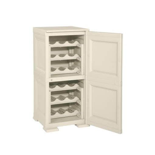 MOBILE PORTABOTTIGLIE 18 BOTTIGLIE ANGORA 40X43X85,5 CM – CANTINETTA COMPATTA SALVASPAZIO PER CUCINA E ZONA LIVING