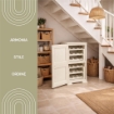 MOBILE PORTABOTTIGLIE 18 BOTTIGLIE ANGORA 40X43X85,5 CM – CANTINETTA COMPATTA SALVASPAZIO PER CUCINA E ZONA LIVING