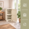 MOBILE PORTABOTTIGLIE 18 BOTTIGLIE ANGORA 40X43X85,5 CM – CANTINETTA COMPATTA SALVASPAZIO PER CUCINA E ZONA LIVING