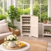 MOBILE PORTABOTTIGLIE 18 BOTTIGLIE ANGORA 40X43X85,5 CM – CANTINETTA COMPATTA SALVASPAZIO PER CUCINA E ZONA LIVING
