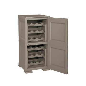 MOBILE PORTABOTTIGLIE 18 BOTTIGLIE WENGÉ 40X43X85,5 CM – CANTINETTA VERTICALE COMPATTA PER CUCINA E ZONA PRANZO