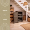 MOBILE PORTABOTTIGLIE 18 BOTTIGLIE WENGÉ 40X43X85,5 CM – CANTINETTA VERTICALE COMPATTA PER CUCINA E ZONA PRANZO