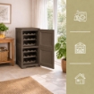 MOBILE PORTABOTTIGLIE 18 BOTTIGLIE WENGÉ 40X43X85,5 CM – CANTINETTA VERTICALE COMPATTA PER CUCINA E ZONA PRANZO