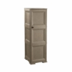 ARMADIO A COLONNA MULTIUSO WENGÉ 40X43X125 CM CON 3 MODULI, 3 TASCHE LATERALI E ANTA LISCIA – MOBILE VERTICALE SALVASPAZIO PER ORGANIZZAZIONE CASA