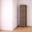 ARMADIO A COLONNA MULTIUSO WENGÉ 40X43X125 CM CON 3 MODULI, 3 TASCHE LATERALI E ANTA LISCIA – MOBILE VERTICALE SALVASPAZIO PER ORGANIZZAZIONE CASA