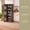 ARMADIO A COLONNA MULTIUSO WENGÉ 40X43X125 CM CON 3 MODULI, 3 TASCHE LATERALI E ANTA LISCIA – MOBILE VERTICALE SALVASPAZIO PER ORGANIZZAZIONE CASA