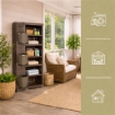 ARMADIO A COLONNA MULTIUSO WENGÉ 40X43X125 CM CON 3 MODULI, 3 TASCHE LATERALI E ANTA LISCIA – MOBILE VERTICALE SALVASPAZIO PER ORGANIZZAZIONE CASA