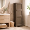 MOBILE 3 MODULI WENGÉ 40X43X125 CM CON ANTE FINITURA LEGNO – MOBILE PORTAOGGETTI VERTICALE SALVASPAZIO PER ZONA LIVING