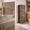MOBILE 3 MODULI WENGÉ 40X43X125 CM CON ANTE FINITURA LEGNO – MOBILE PORTAOGGETTI VERTICALE SALVASPAZIO PER ZONA LIVING