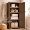 MOBILE 3 MODULI WENGÉ 40X43X125 CM CON ANTE FINITURA LEGNO – MOBILE PORTAOGGETTI VERTICALE SALVASPAZIO PER ZONA LIVING
