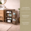 MOBILE MULTIUSO 1 ANTA WENGÉ 40X43X85,5 CM CON 2 MODULI E TASCHE LATERALI – CONTENITORE VERTICALE ORGANIZZAZIONE CASA PER INGRESSO E ZONA GIORNO