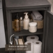 MOBILE MULTIUSO 1 ANTA WENGÉ 40X43X85,5 CM CON 2 MODULI E TASCHE LATERALI – CONTENITORE VERTICALE ORGANIZZAZIONE CASA PER INGRESSO E ZONA GIORNO