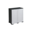 ARMADIO DA ESTERNO COPERTO 2 ANTE NERO/GRIGIO 30(53)X44,7X88 CM CON 3 VANI INTERNI – MOBILE COMPATTO ORGANIZZAZIONE BALCONE E RIPOSTIGLIO