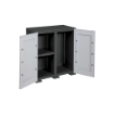 ARMADIO DA ESTERNO COPERTO 2 ANTE NERO/GRIGIO 30(53)X44,7X88 CM CON 3 VANI INTERNI – MOBILE COMPATTO ORGANIZZAZIONE BALCONE E RIPOSTIGLIO