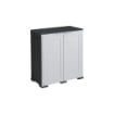 ARMADIO 2 ANTE 30(53)X44,7X88 CM CON 2 VANI INTERNI ALTI E POMELLI QUADRATI NERO/GRIGIO – MOBILE COMPATTO ORGANIZZAZIONE CASA
