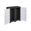ARMADIO 2 ANTE 30(53)X44,7X88 CM CON 2 VANI INTERNI ALTI E POMELLI QUADRATI NERO/GRIGIO – MOBILE COMPATTO ORGANIZZAZIONE CASA