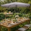 MAURY'S OMBRELLONE DA GIARDINO RETTANGOLARE 3 X 4 MT IN COLORE GRIGIO