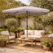 MAURY'S OMBRELLONE DA GIARDINO RETTANGOLARE 3 X 4 MT IN COLORE GRIGIO
