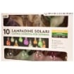 CATENA DI 10 LAMPADINE SOLARI LED BIANCO CALDO LUNGHEZZA CAVO 1 METRO RICARICA AD ENERGIA SOLARE