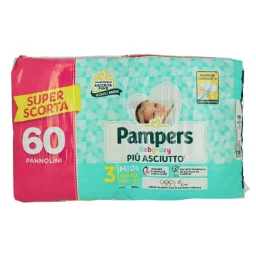 PAMPERS PANNOLINI BABY-DRY PIÙ ASCIUTTO TG3 60PZ
