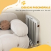 CANCELLINO PER CANI PIEGHEVOLE A 3 PANNELLI CON 2 SUPPORTI, IN LEGNO BIANCO, 155X30X61 CM