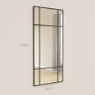 SPECCHIO DA PARETE STILE FINESTRA CON MONTAGGIO VERTICALE E ORIZZONTALE, 110X50CM, NERO