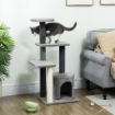 ALBERO PER GATTI MULTILIVELLO ALTO 103 CM CON PALI TIRAGRAFFI IN SISAL, CASETTA E PALLINA IN PELUCHE, GRIGIO