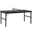 TAVOLO PING PONG PIEGHEVOLE CON MANIGLIA DA TRASPORTO, IN ALLUMINIO E LEGNO, 152X76X72 CM, NERO