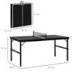 TAVOLO PING PONG PIEGHEVOLE CON MANIGLIA DA TRASPORTO, IN ALLUMINIO E LEGNO, 152X76X72 CM, NERO